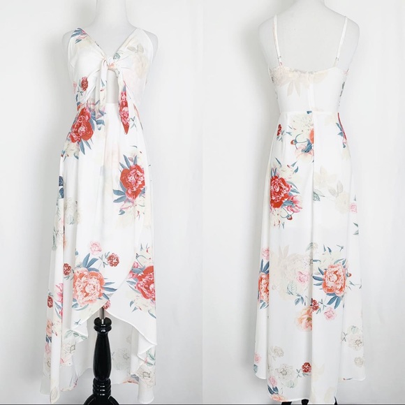 Asymmetrical Front Tie Goddess Dress - Picture 3 of 8